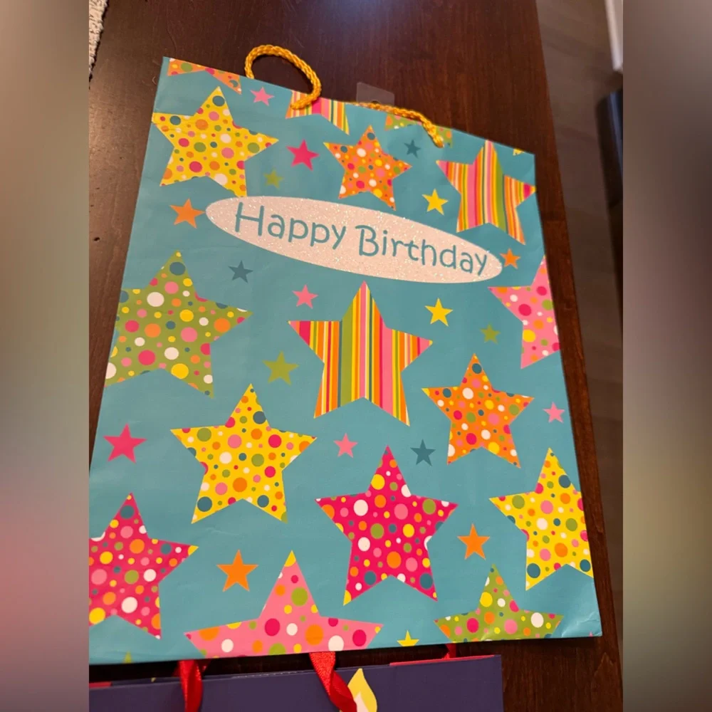 Set of 7 Colorful Birthday Gift Bags Set assorted colors, designs and sizes